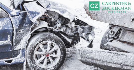 Car accident in the snow