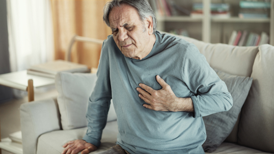 man with chest pain
